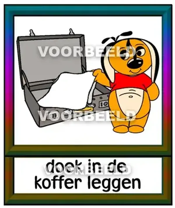 Doekin de koffer leggen
