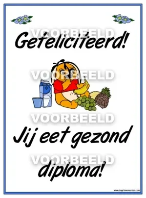 Eet gezond DIPLOMA (A4)
