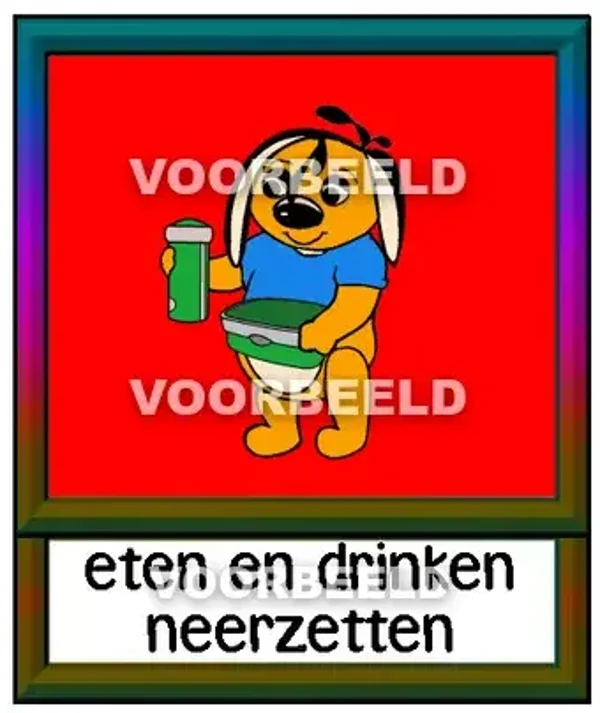 Eten en drinken neerzetten rood
