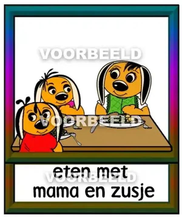 Eten met mama en zusje