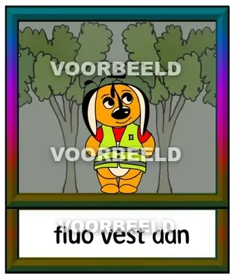 Fluo vest aan