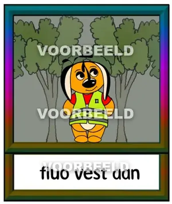 Fluo vest aan