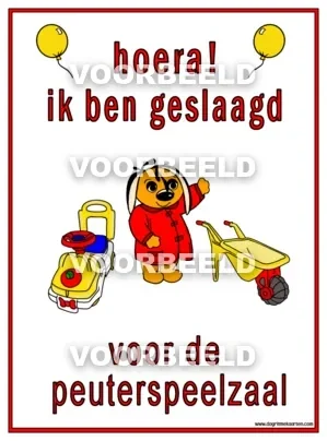 Geslaagd voor de peuterspeelzaal (A4)