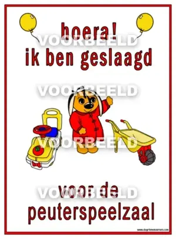 Geslaagd voor de peuterspeelzaal (A4)