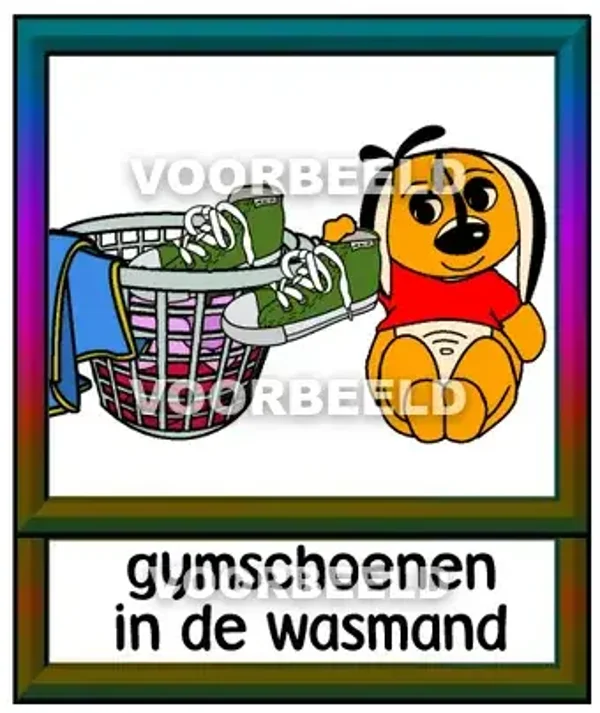 Gymschoenen in de wasmand
