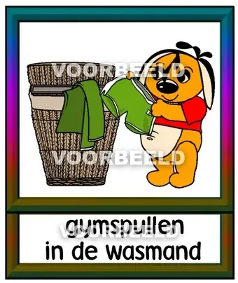 Gymspullen in de wasmand