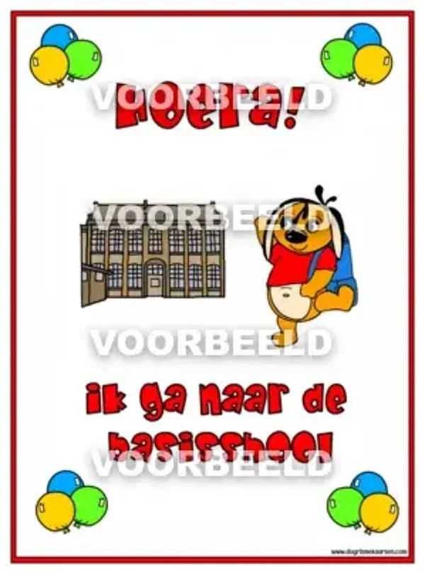 Hoera ik ga naar de basisschool (A4)