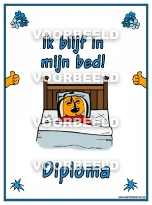 Ik blijf in mijn bed DIPLOMA (A4)