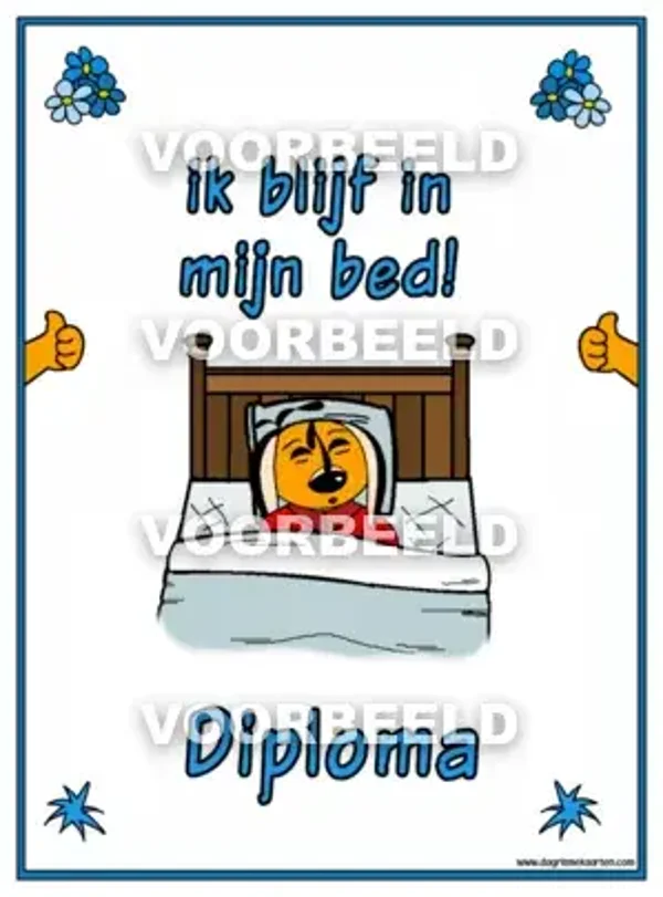 Ik blijf in mijn bed DIPLOMA (A4)
