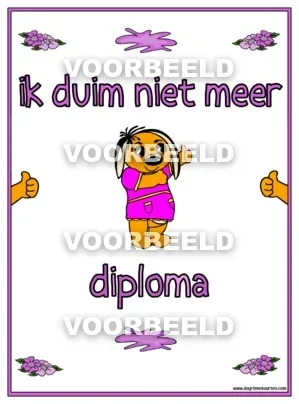 Ik duim niet meer diploma m (A4)