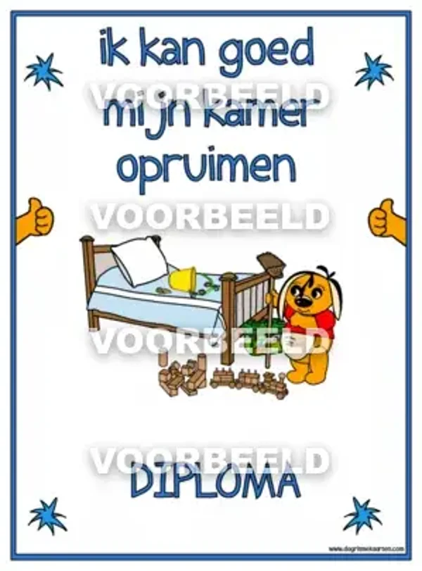 Ik kan goed mijn kamer opruimen DIPLOMA (A4)