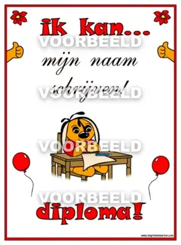 Ik kan mijn naam schrijven DIPLOMA (A4)