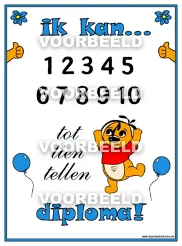 Ik kan tot tien tellen DIPLOMA (A4)