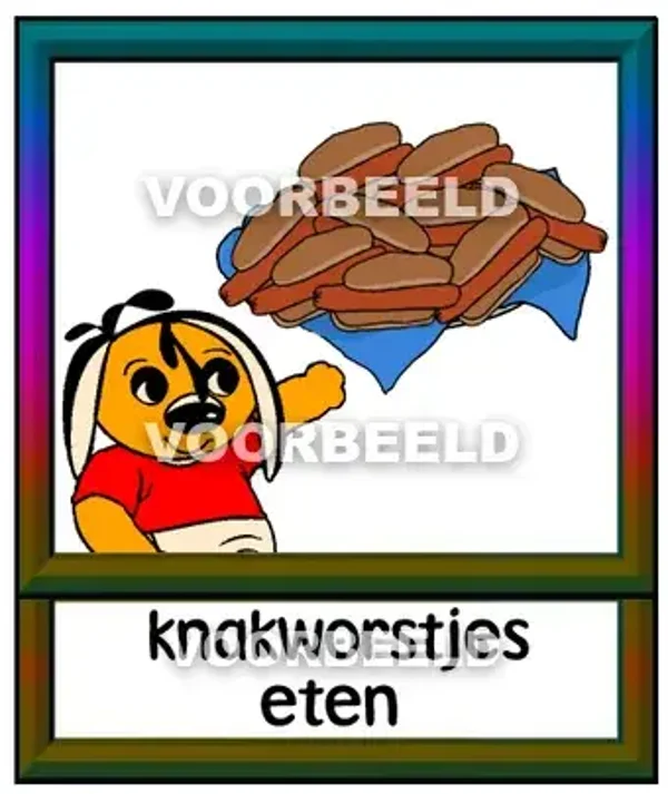 Knakworstjes eten