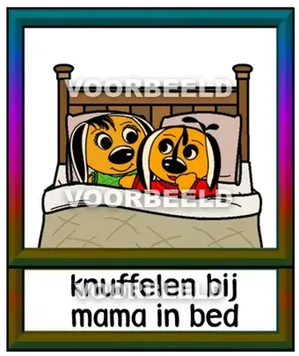 Knuffelen bij mama in bed