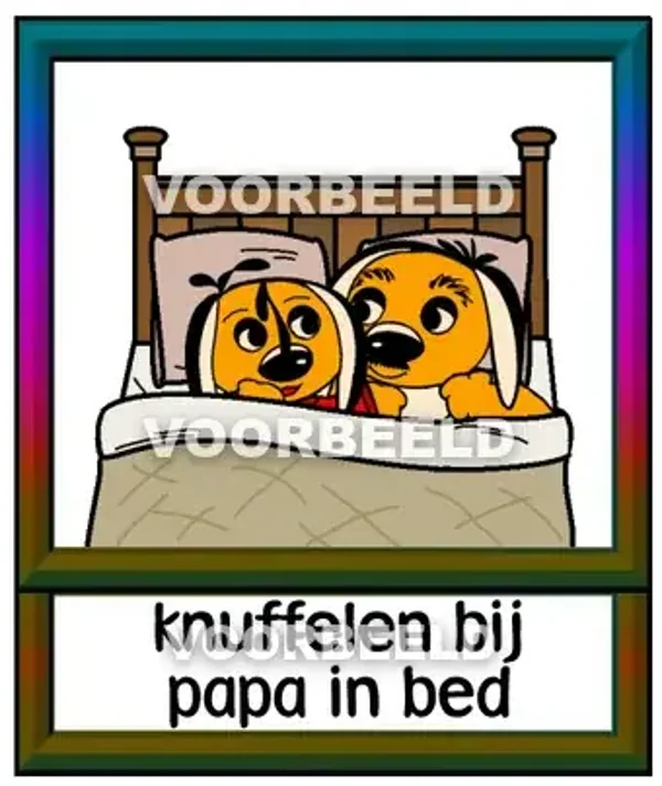 Knuffelen bij papa in bed