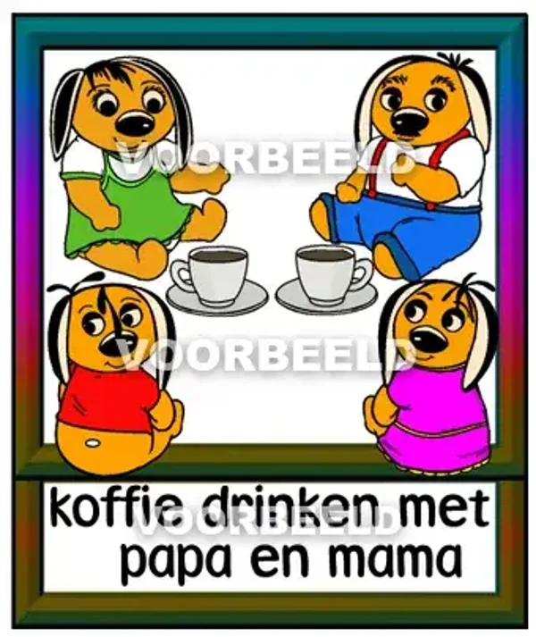 Koffie drinken met papa en mama