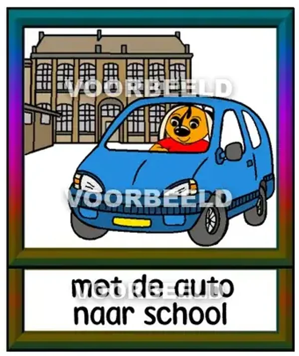 Met de auto naar school 1