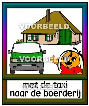 Met de taxi naar de boerderij