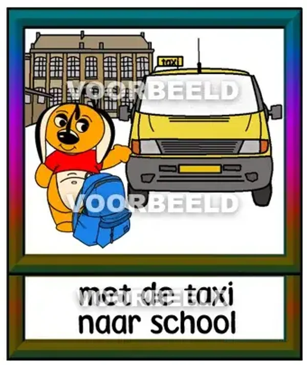 Met de taxi naar school