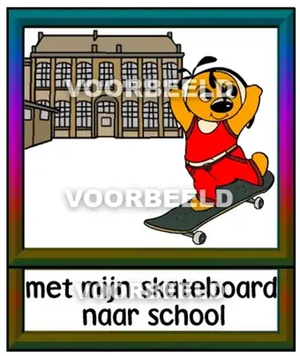 Met het skateboard naar school