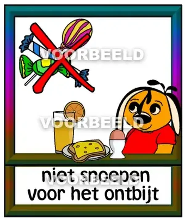 Niet snoepen voor het ontbijt