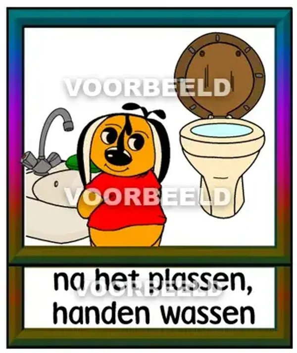 Na het plassen handen wassen