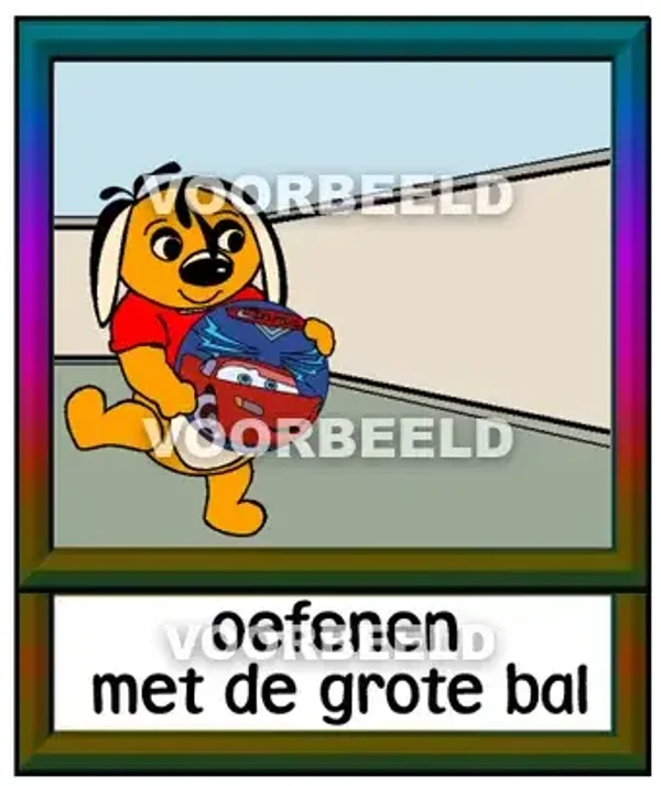 Oefenen met de grote bal