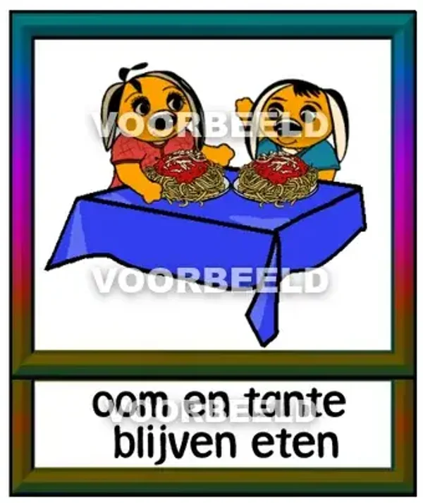 Oom en tante blijven eten