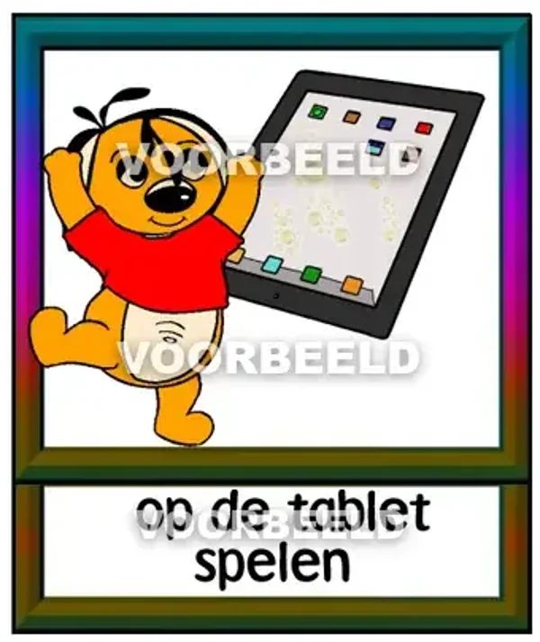 Op de tablet spelen