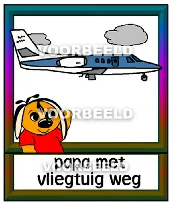 Papa met vliegtuig weg
