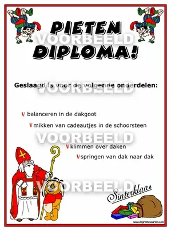 Pieten DIPLOMA (A4)