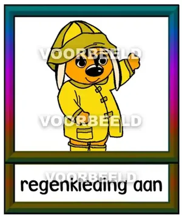 Regenkleding aan