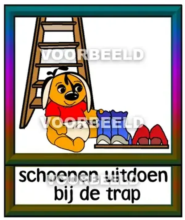 Schoenen uitdoen bij de trap