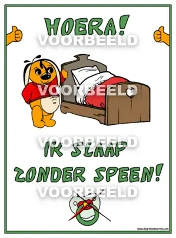 Slaap zonder speen DIPLOMA (A4)