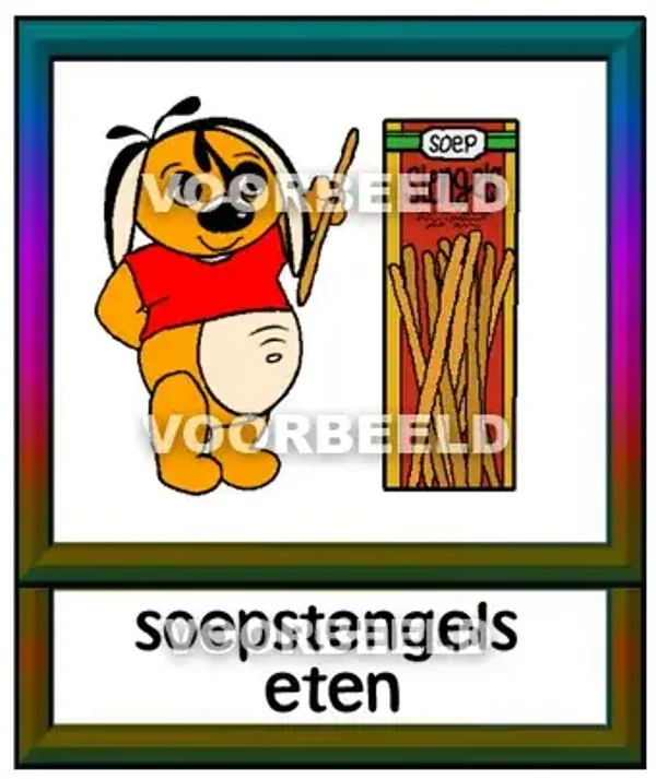 Soepstengels eten