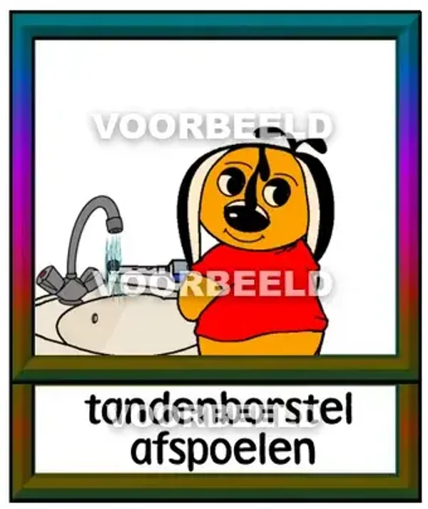 Tandenborstel afspoelen