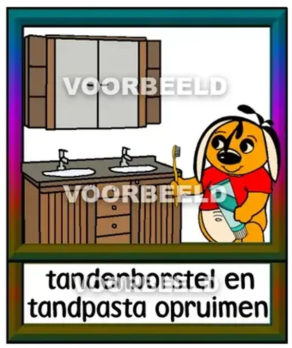 Tandenborstel en tandpasta opruimen