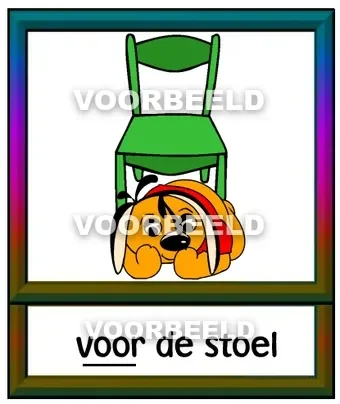Voor de stoel