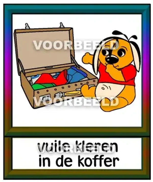 Vuile kleren in de koffer