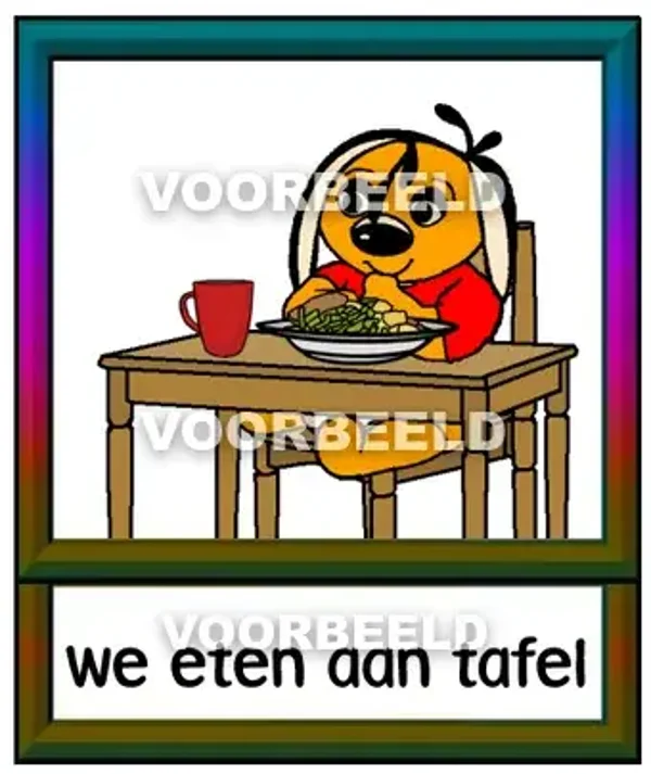 We eten aan tafel