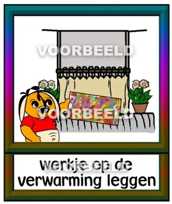 Werkje op de verwarming leggen