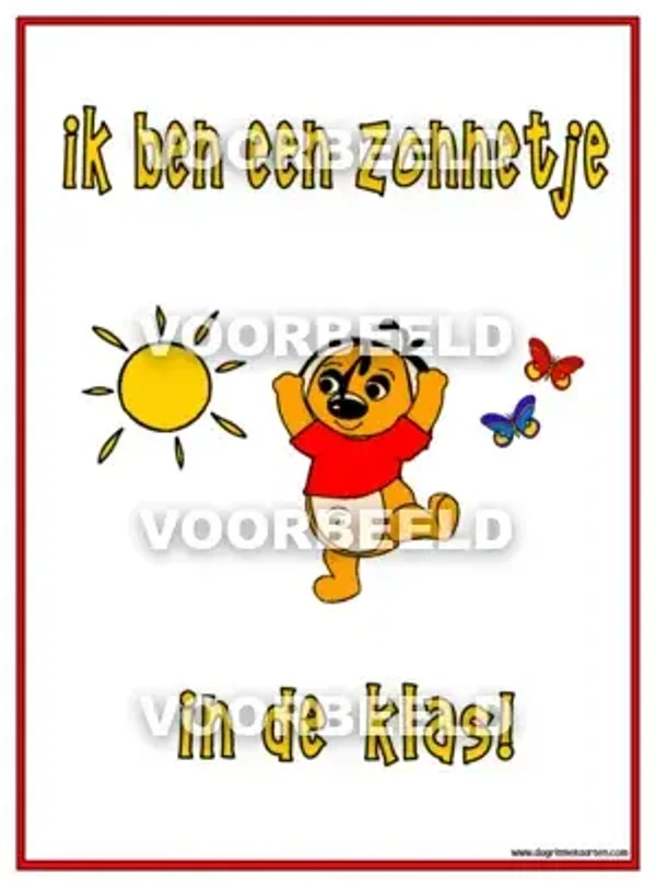 Zonnetje van de klas DIPLOMA (A4)