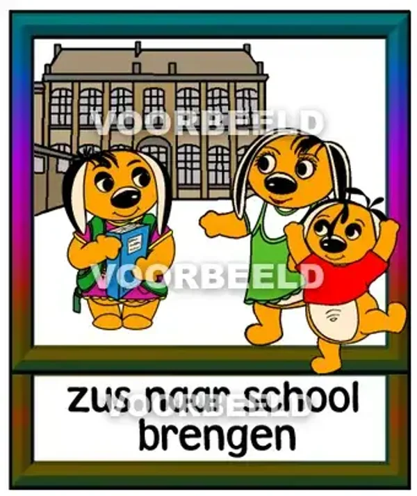 Zus naar school brengen