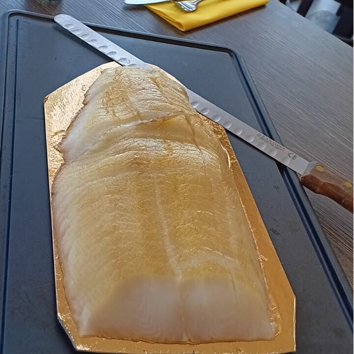 Koldrøget hellefisk  i skiver fra Grønland