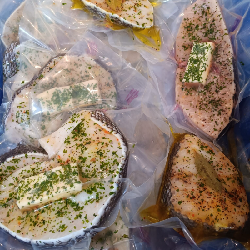 Sous vide fiskefilet i urtesud