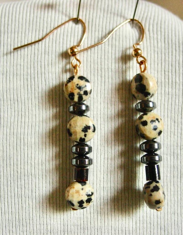 Dalmation Jasper earrings-SOLD OUT