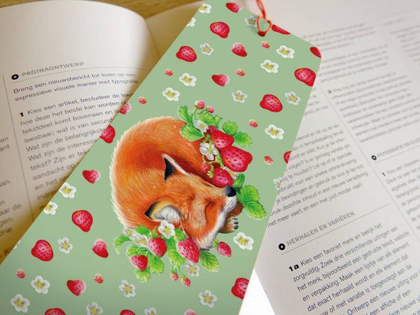 Vos aardbeien, boekenlegger, 74x210 mm
