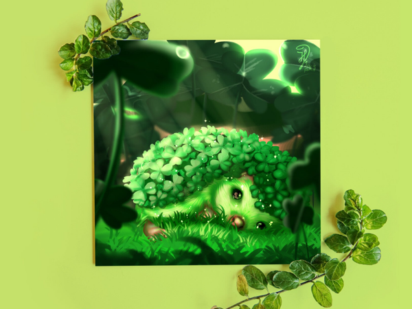 Cloverhog Flowerhog egelkaart 135x135 mm gevouwen.