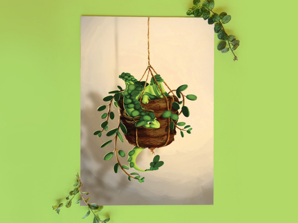 Succulent plant dragon, kleine A4 poster, 21x29,7 cm (8.27 x 11.69 inches)